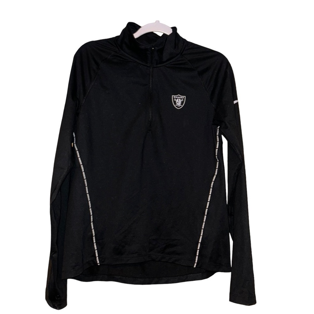 NFL women Las Vegas Raiders stretch pullover top shirt size M medium raiders fan